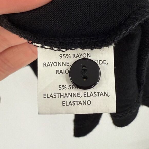 Anthropologie Deletta Desi Blouse Crochet Lace 3/4 Sleeves Women Small Black - Picture 6 of 7